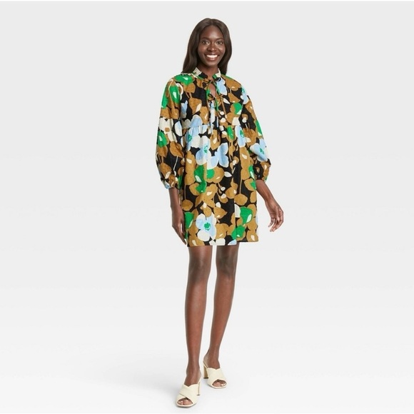 Who What Wear 100% Cotton Floral Dress M - Picture 2 of 9